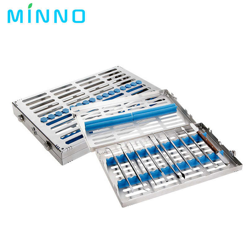 Dental Autoclavable Surgical Sterilization Box Stainless Steel Sterilization Rack Surgical Autoclavable Sterilization Box Dental Cassette File Burs