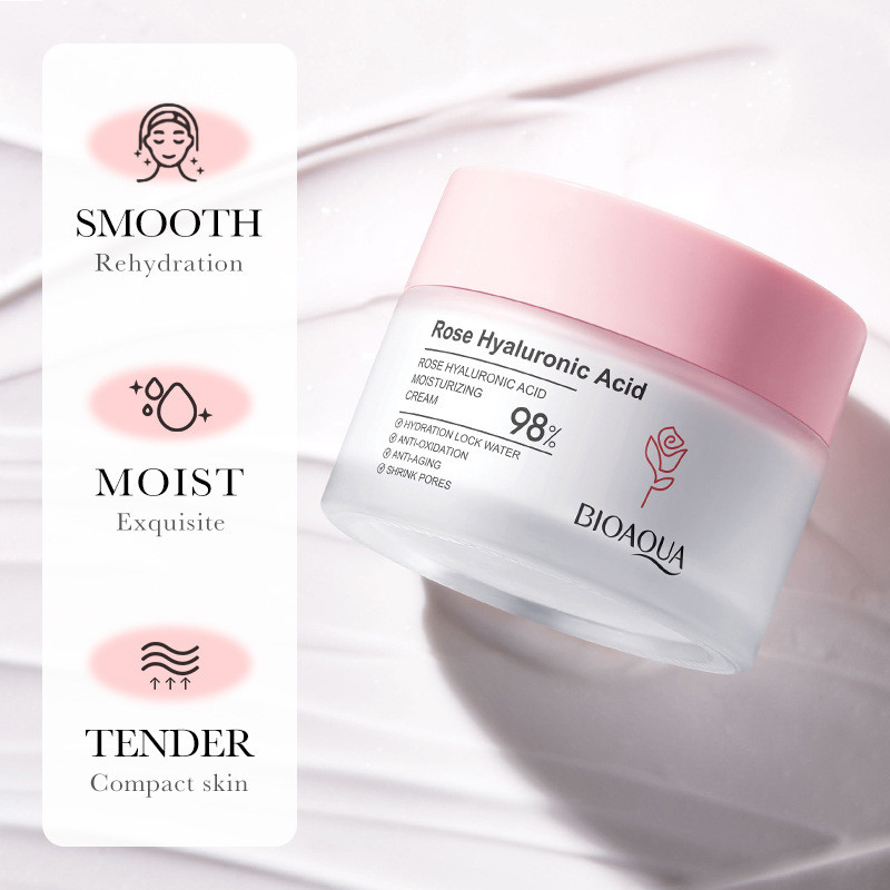 Rose Hyaluronic Acid Moisturizer Facial Cream Brightening Skin Tightening Cream 50g