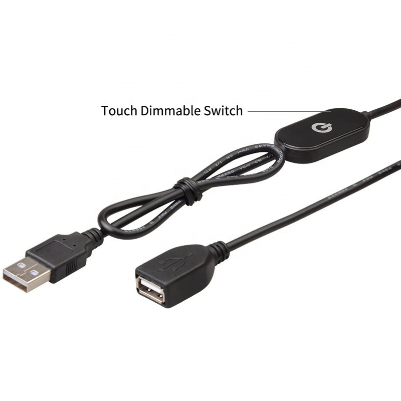 Touch Dimmer Switch Male to Female Type a USB Extension Cable for Led Strip Lights
