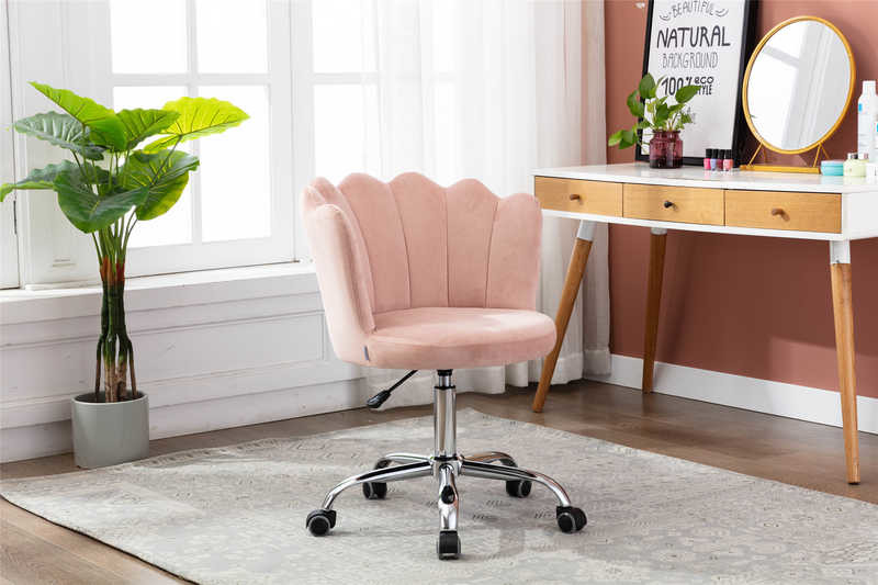 Pink Swivel Shell Chair D17.72inch