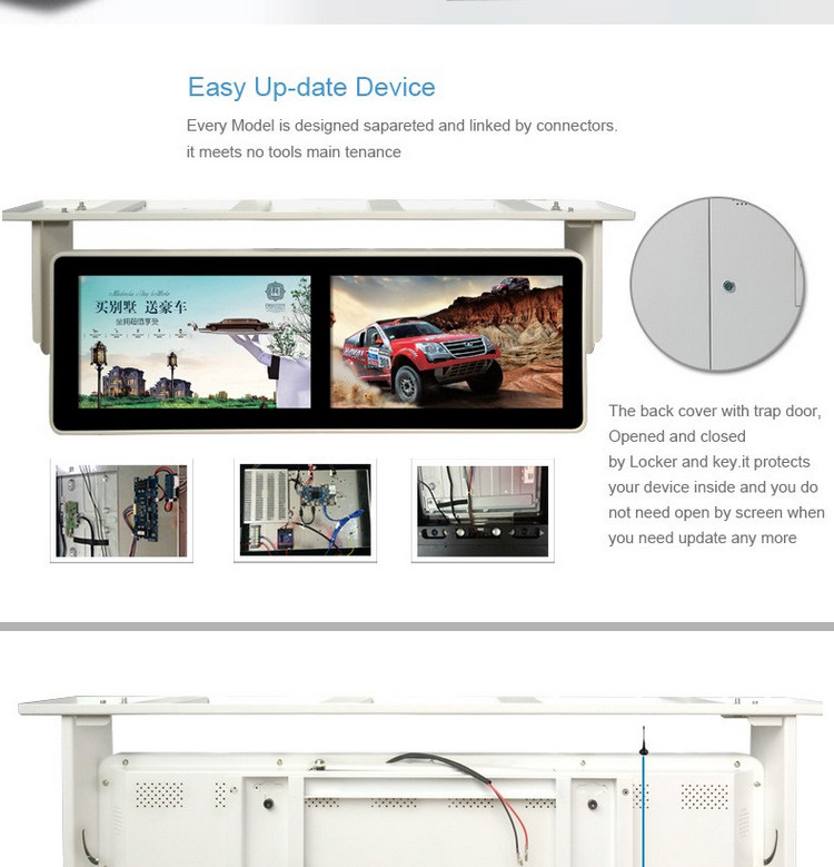 24 Inch Dual Screen LCD Bus Advertising Display With Android 7.1 OS