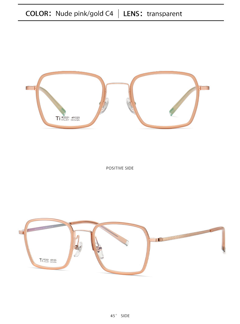 Acetate Titanium Ultra Light Glasses CE Metal Box Clear Lens