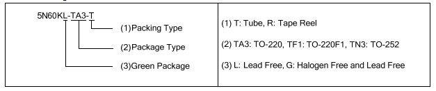 5N60 K-TCQ 5A 600V N-CHANNEL POWER MOSFET