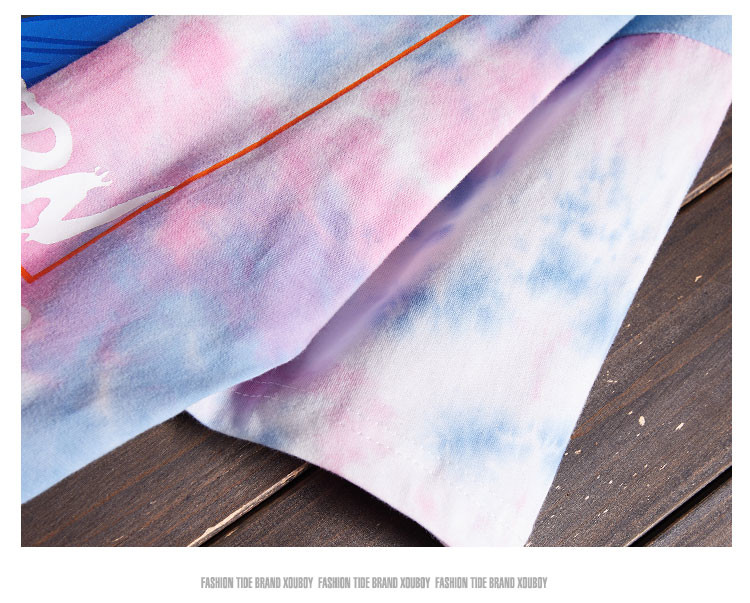 Eco Friendly Men Streetwear T Shirts Organic Cotton Jersey Dip Dye Tone Crew Neck