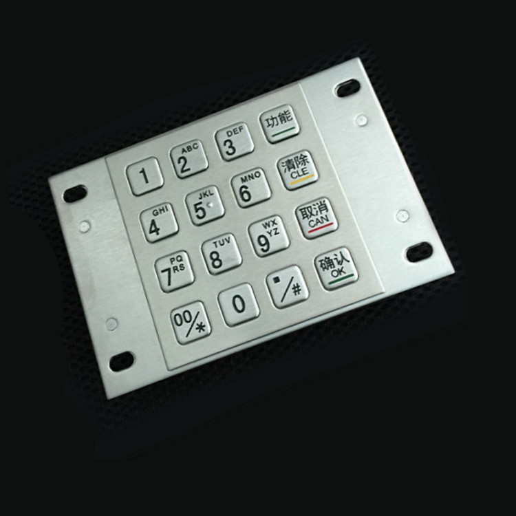 Metal Atm Pin Keypad , Input Type Password Numeric Keyboard For Kiosk