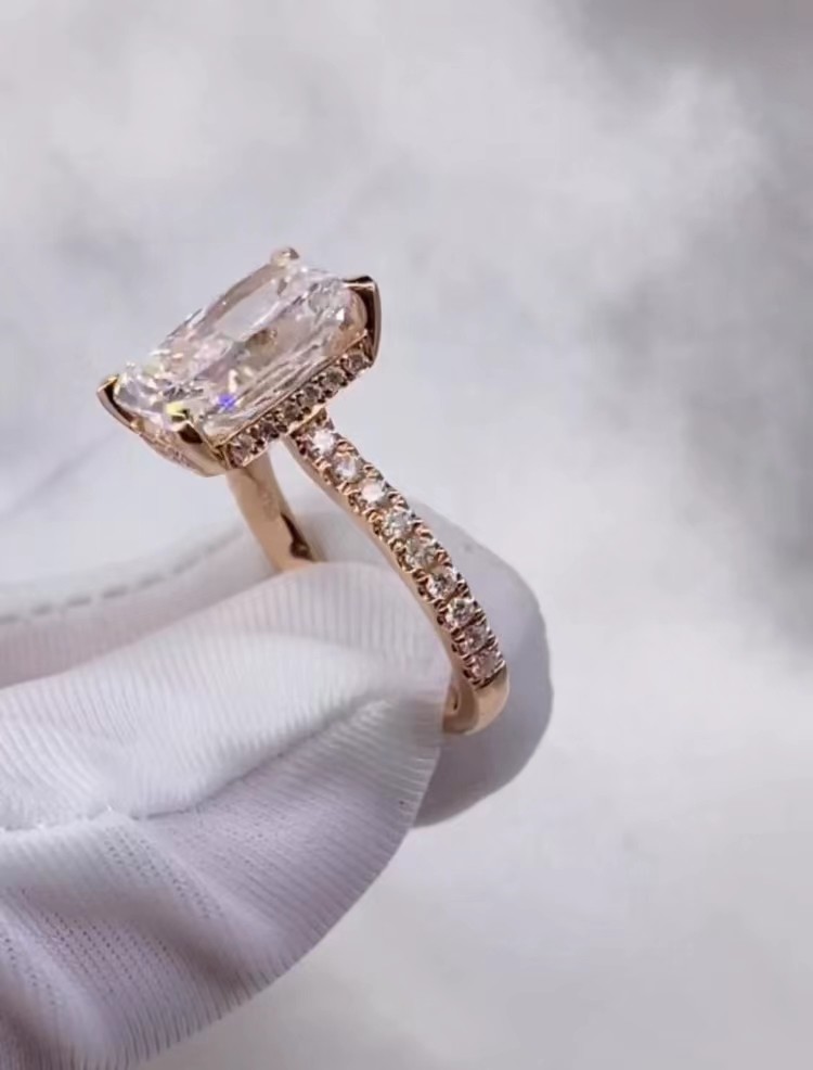 Radiant Diamond Ring White Diamond Ring Engagement Wedding Rings Lab Grown Diamond Rings