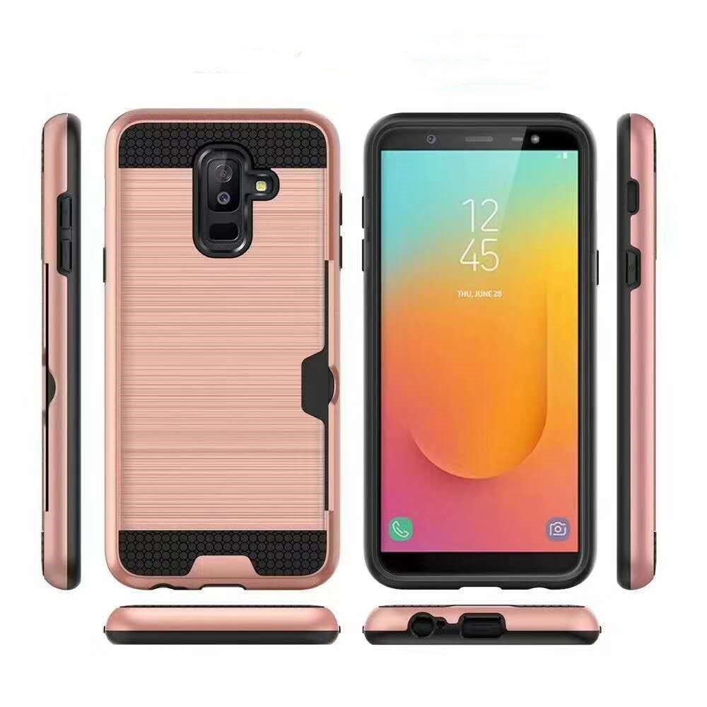 Colorful Metal Brushed with Side Card Pocket Function Protective Shell For LG V10 V20 K8 2018 Q8 Q7+ LV3 2018 G710 X5