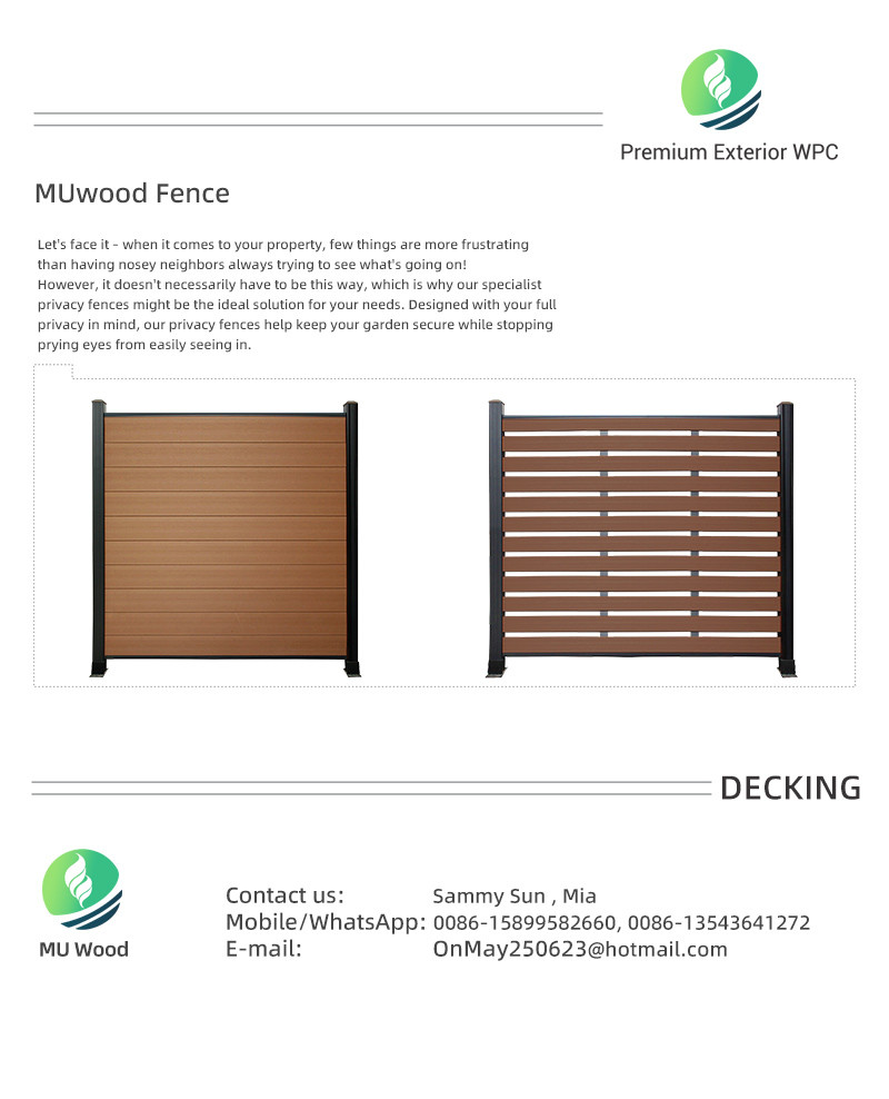 Wood Plastic WPC Fence Panels outdoor Composite Fence Cladding