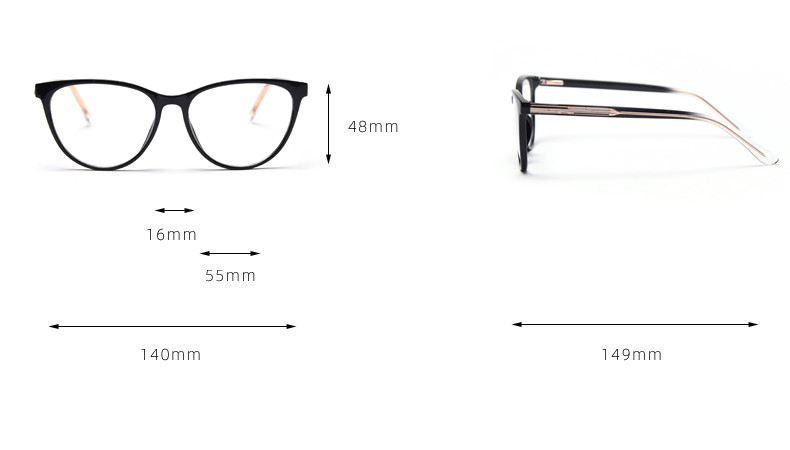 BSCI Round Optical Eyeglasses TR90 Frames Glasses Plain Lens