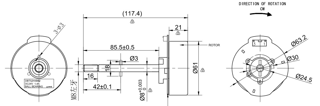3200 RPM Continuous Duty Brushless DC Motor 24V Bluetooth Control