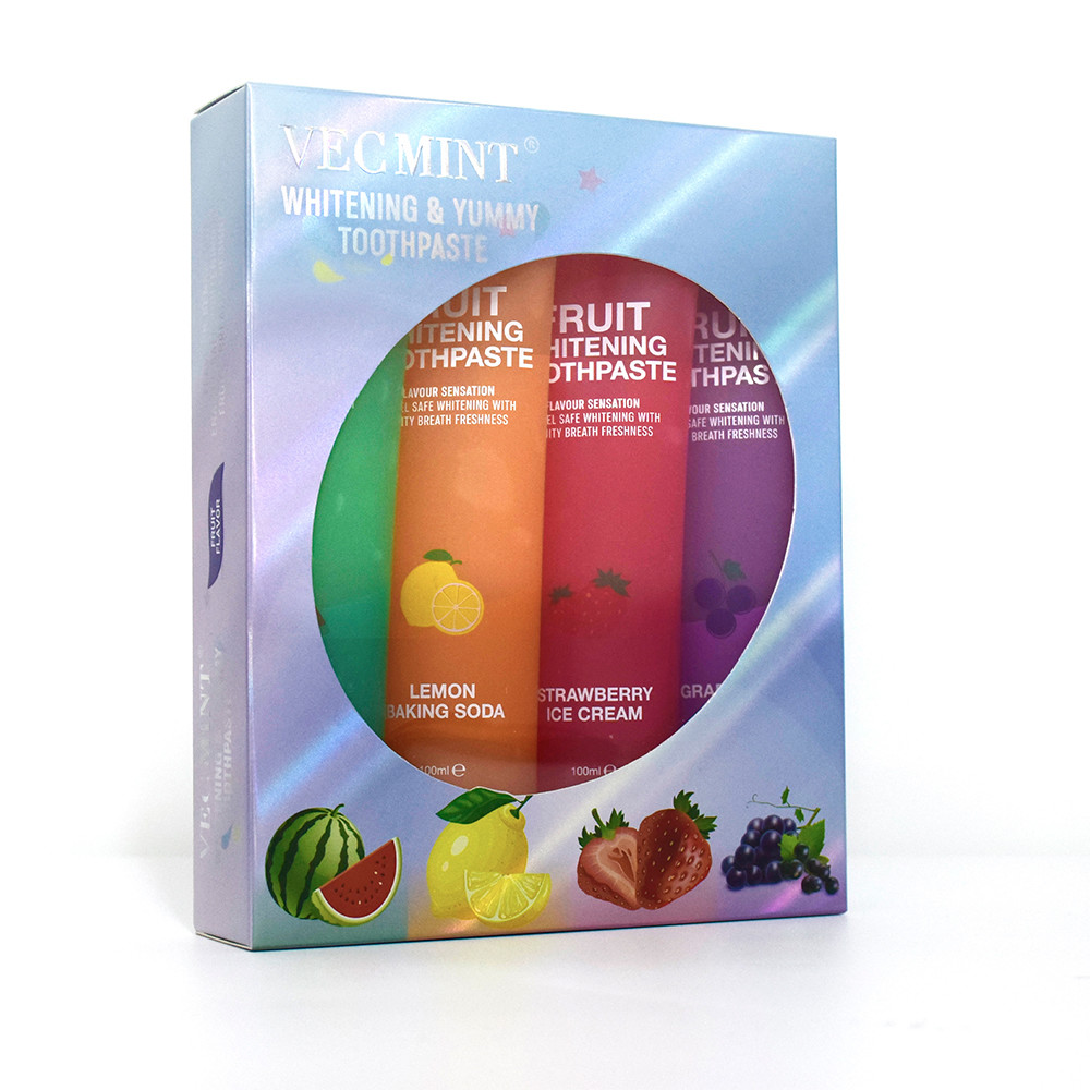 Fruit Flavor Whitening Toothpaste All Ages Herbal Blend Custom Packaging