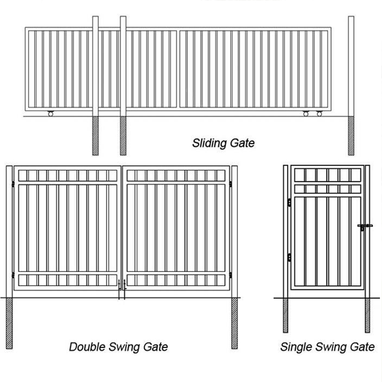 Black Tubular Steel 6 Aluminum Fence Ornamental Residential