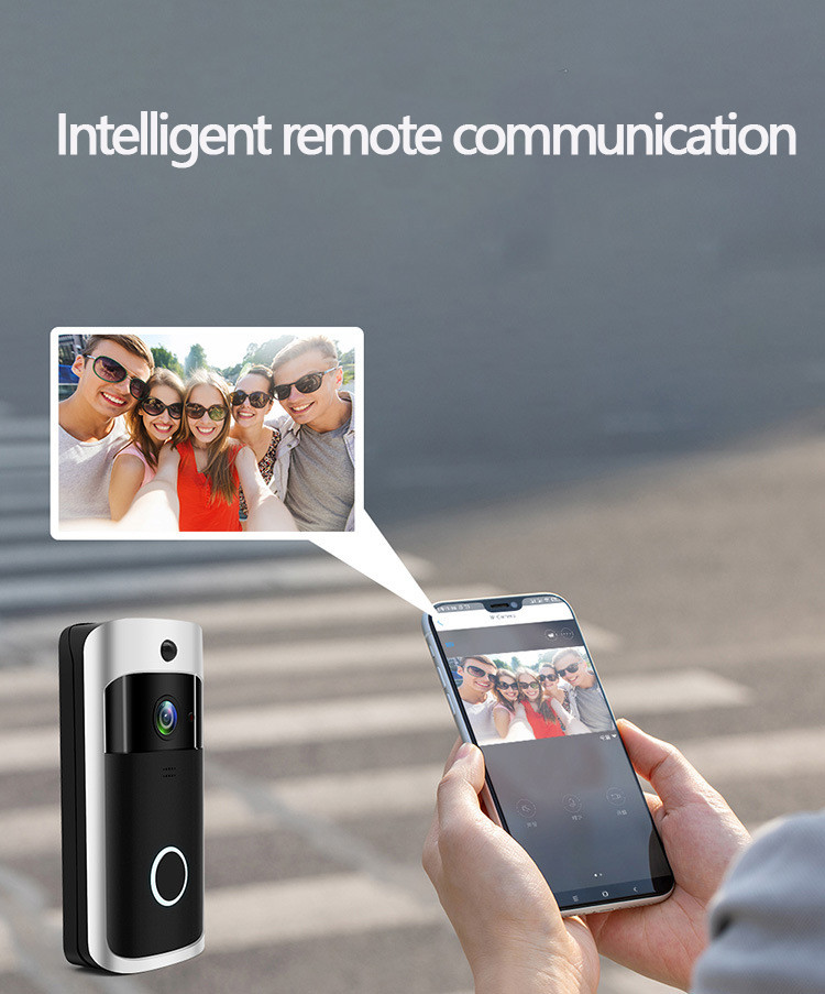 Smart Wireless Wifi Video Doorbell 1080P With Chime For Front Door Motion Detector 2-Way Audio