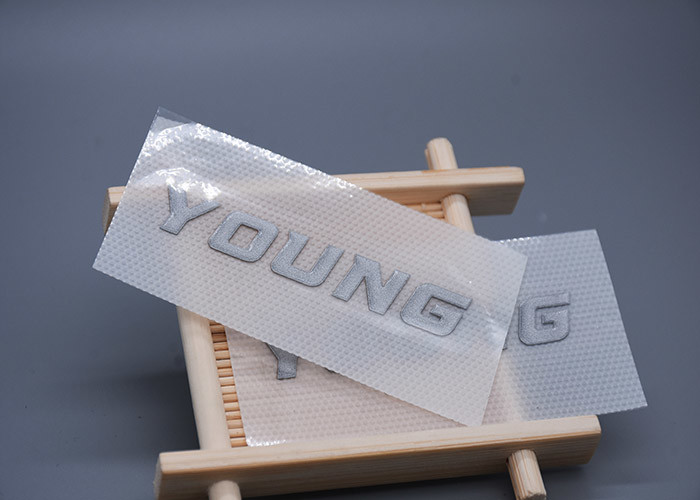 Clothing Molded Printed Silicone Heat Transfer Labels Custom 1x6.5cm