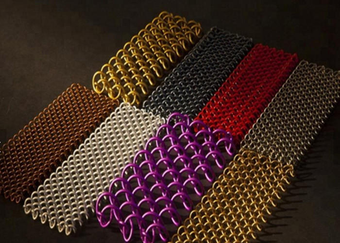 1.2 x 10mm Aluminum Colored Decoraive Metal Coil Drapery For Wire Mesh Shower Curtain