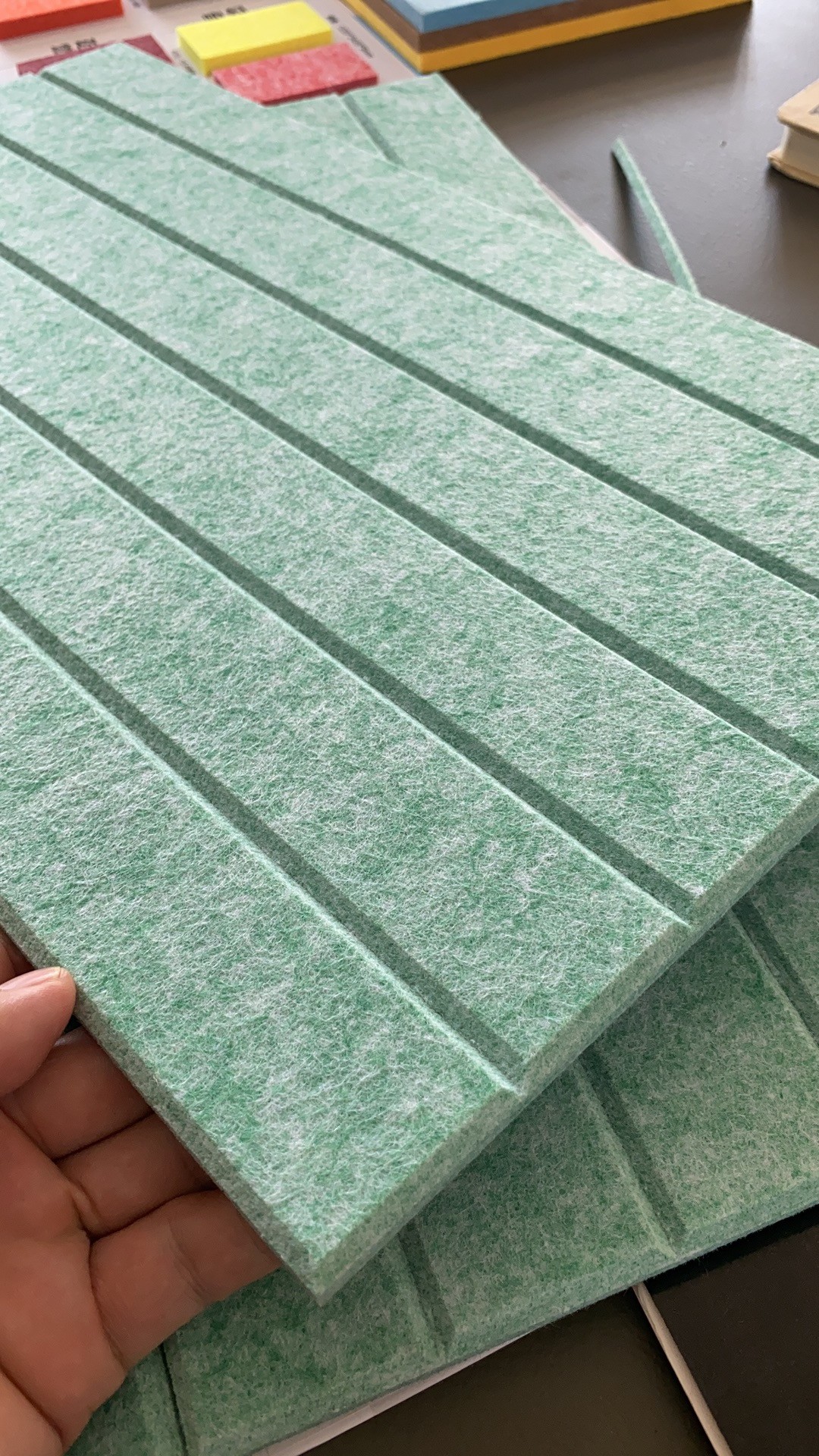 High Density Acoustic Panels Soundproof Felt Stylish Pattern Design Flame Resistant Wall Decor