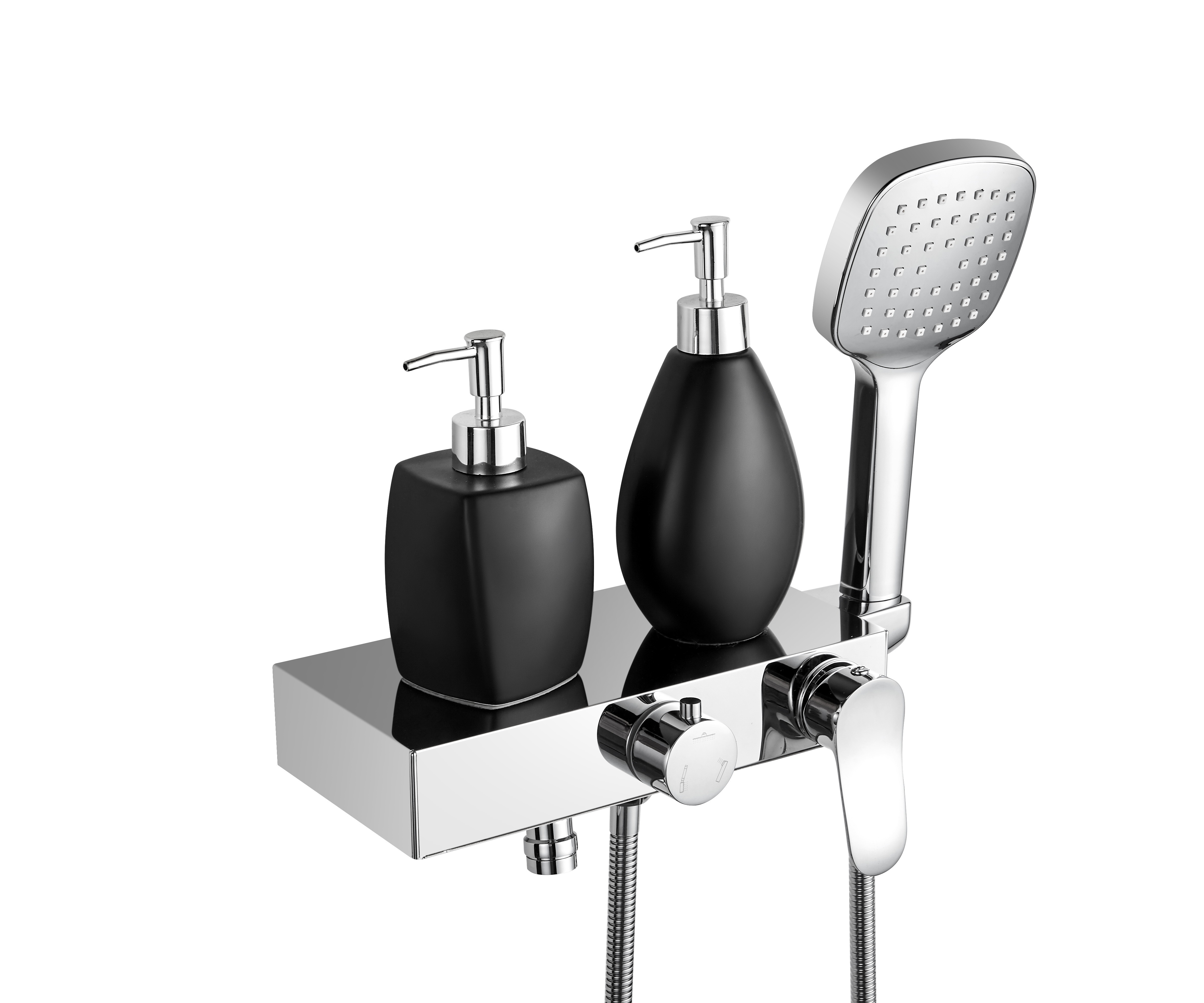 8% Nickel Brushed Stainless Steel Shower Set Wall Mounted