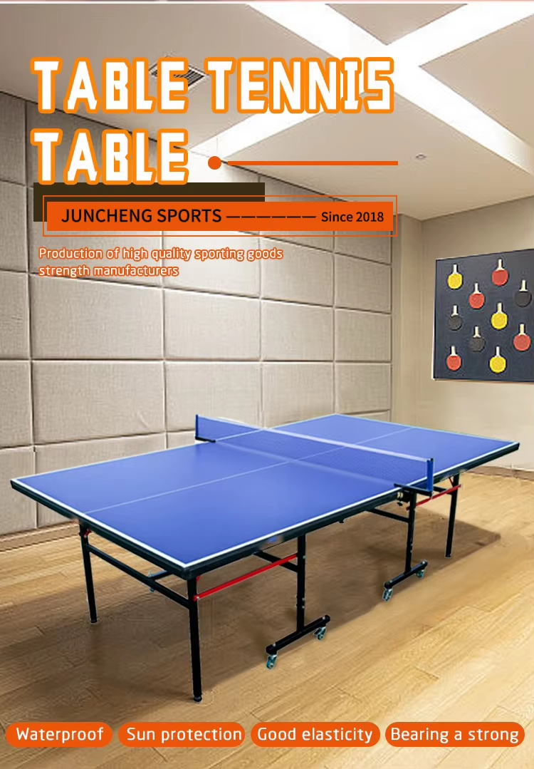 HDF Panel Foldable Indoor Home Table Tennis Table with Wheels High-bounce Noise-reduction Locking Brakes Space-saving Design