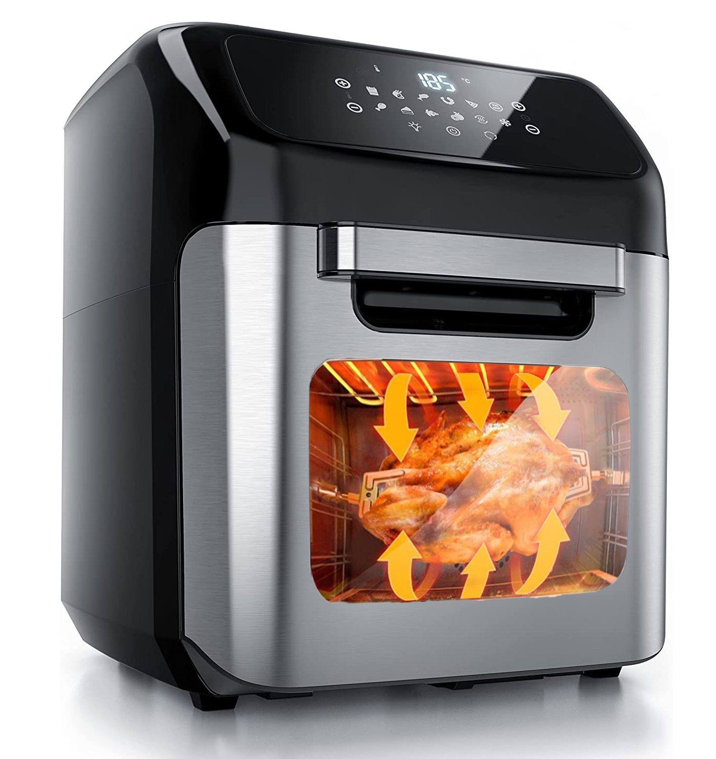 7L 12L 24L Stainless Steel Digital Air Fryer Steam Function Air Toaster Oven No Oil