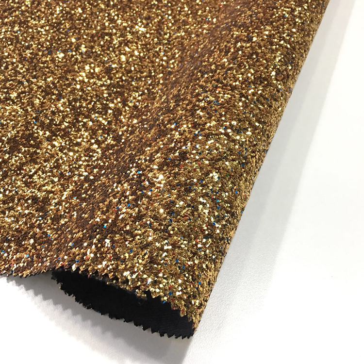 Eco Friendly Glitter Leather Fabric Elastic Long Durability Orderless No Harmful