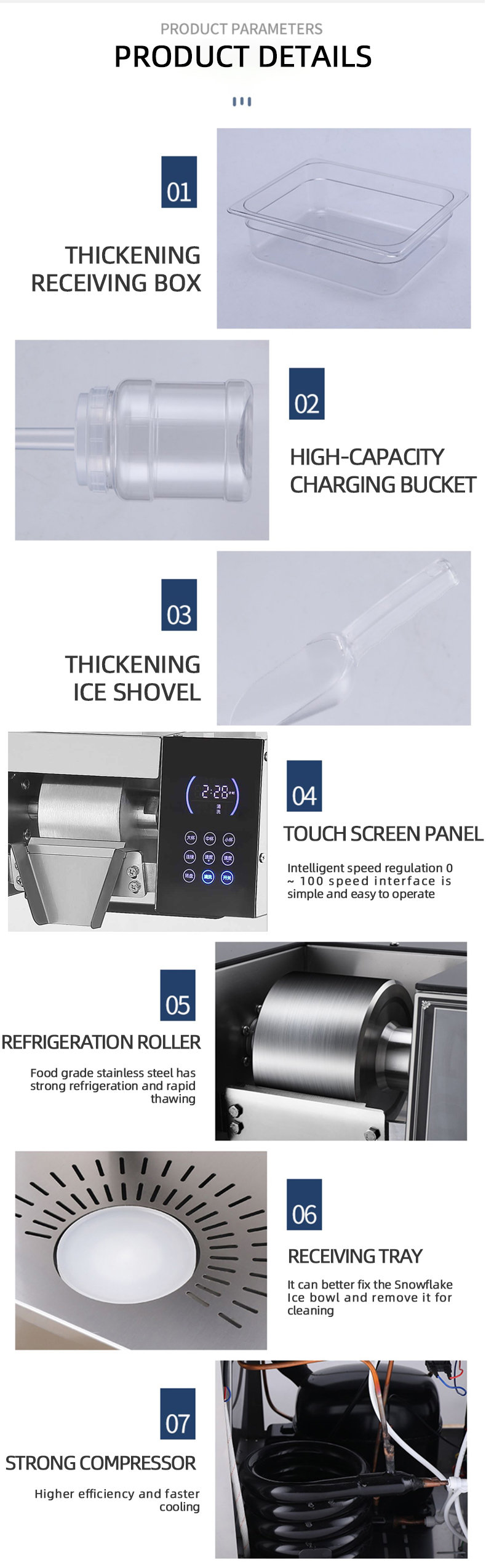Rapid Production Snowflake Ice Machine with Low Noise Compressor 1300W Electric Automatic