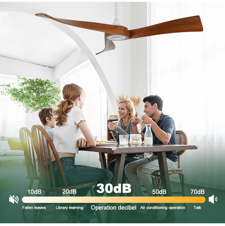 1stshine Ceiling Fan Electric 3 Wood Blades 5 Speeds Natural Wind Modern Simple Style