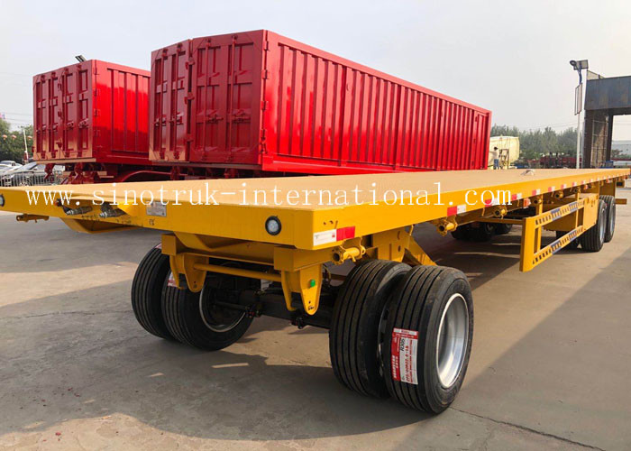 12500*2500mm Flatbed Full Trailer Truck 28T JOST Landing Gear