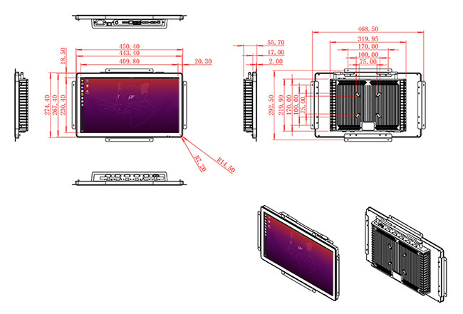 18.5-Inch Linux Display for Medical Devices and Public Terminals