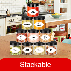 plastic storage jars