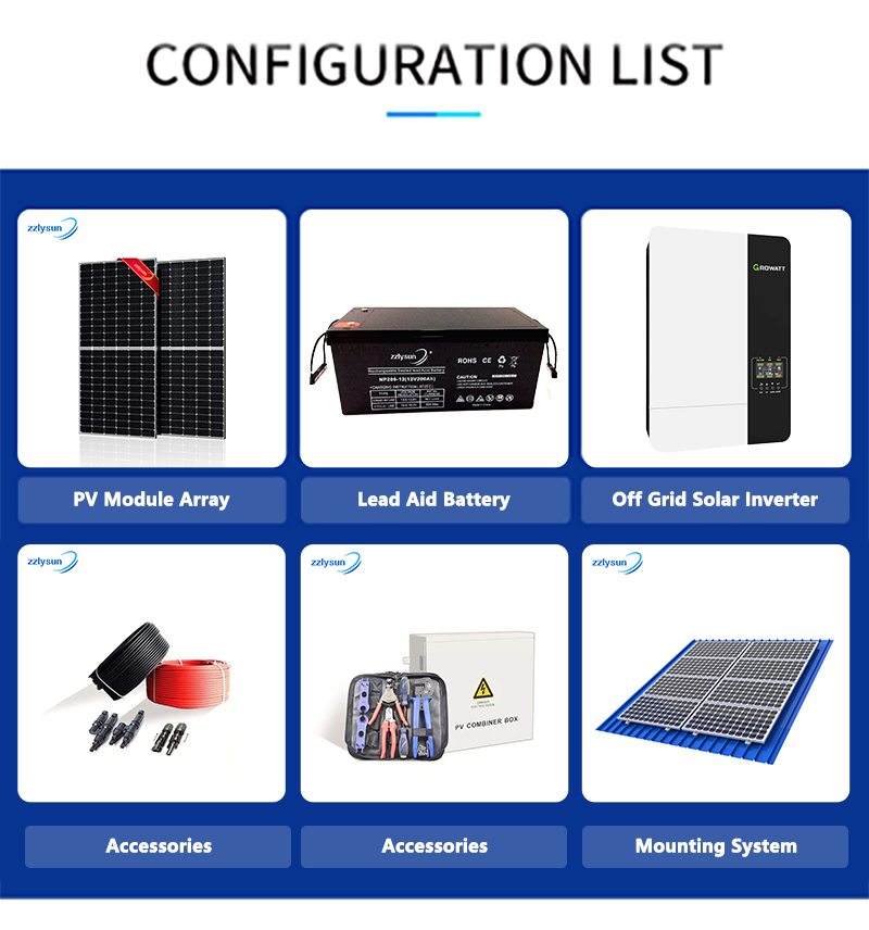 Customized Off Grid Solar Energy System Photovoltaic Flat Roof Mounting 15KW