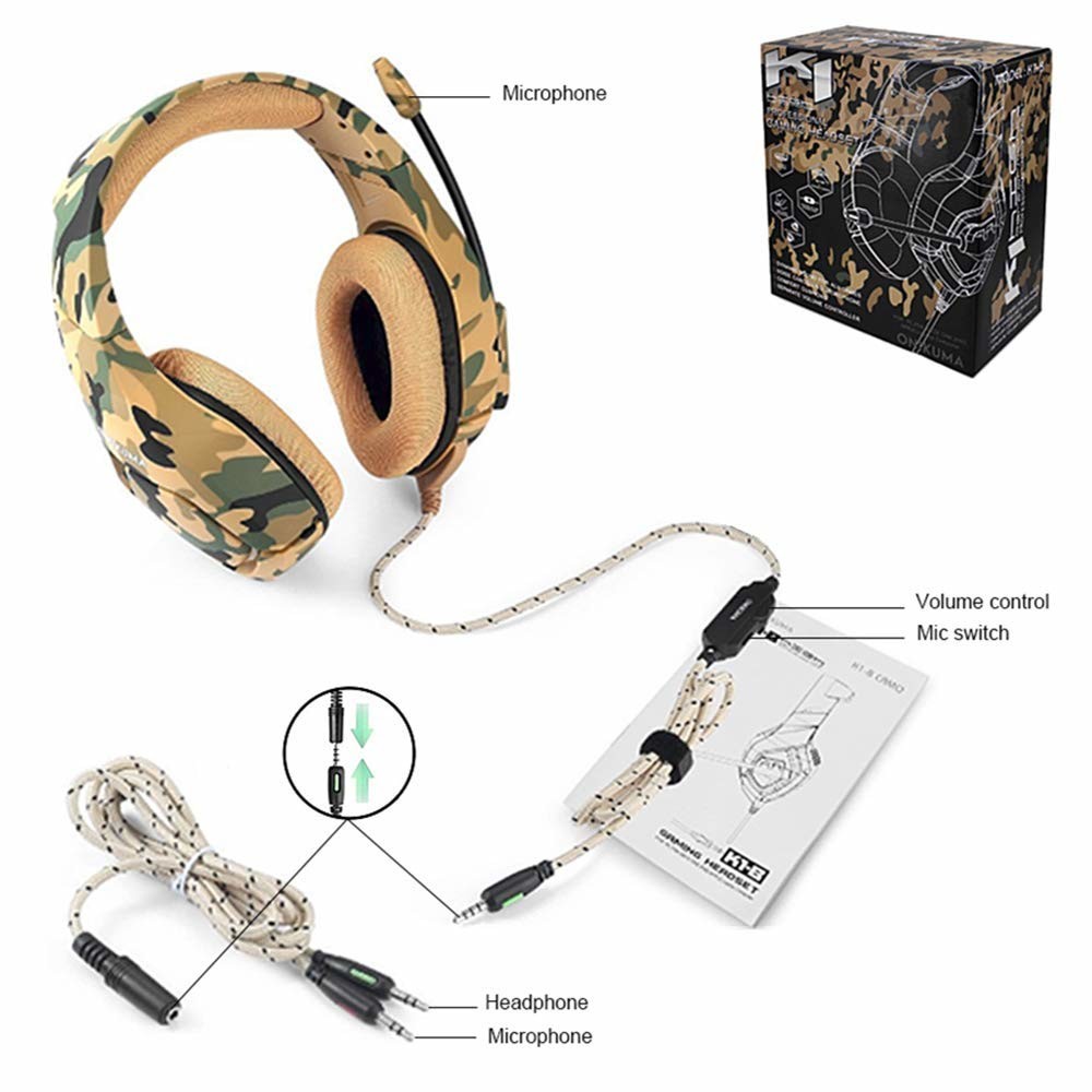Onikuma K1B 117dB 2.2kohm Wired Over Ear Headset