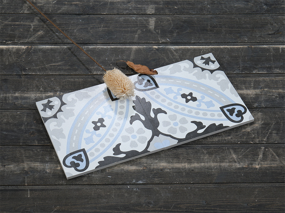 No Fade Blue 200x200mm Flower Ceramic Rustic Tiles For Decoration And Wear-Resistant Wall Tiles For Bathroom