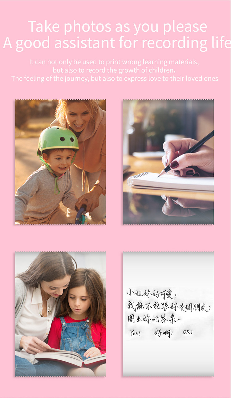 Colored Portable Mini Inkless Thermal Printer Sticker Maker 1000mA 3.7V