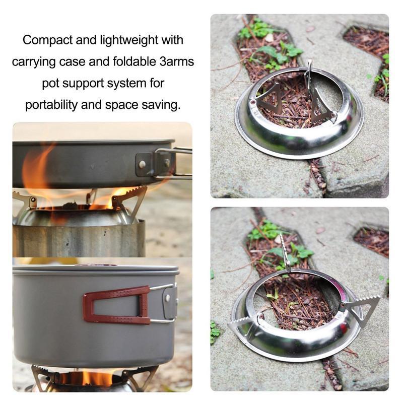 Wood Burning Stove Windproof Portable Folding Stainless Steel Cooking Stove for Outdoor