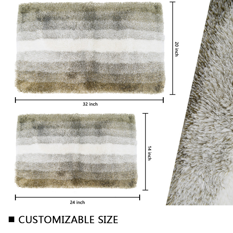 Light Yellow Shaggy Tufted Bath Mat 1200 GSM Yarn Weight