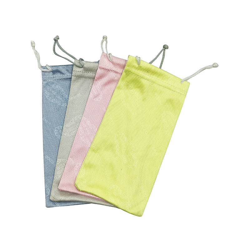 18*9cm Soft Microfiber Eyeglass Pouch Sunglasses Drawstring Bag Customization