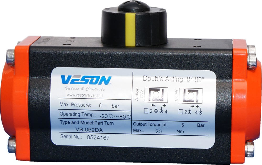 9NM To 4620Nm Valve Pneumatic Air Actuator Anti Abrasive pneumatic drive