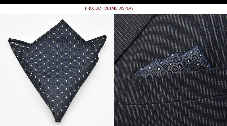 Solid Color Men's Handkerchief Cotton Pocket Square Scarf for Professional Appearance