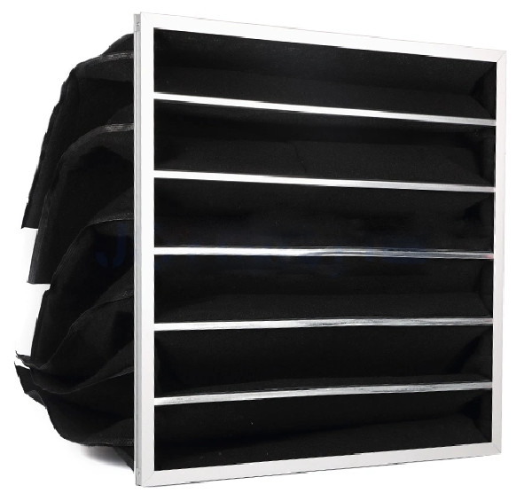 F5-F9 Activated Carbon Pocket Filter , Galvanized Steel G4 Carbon Pre Air Filter