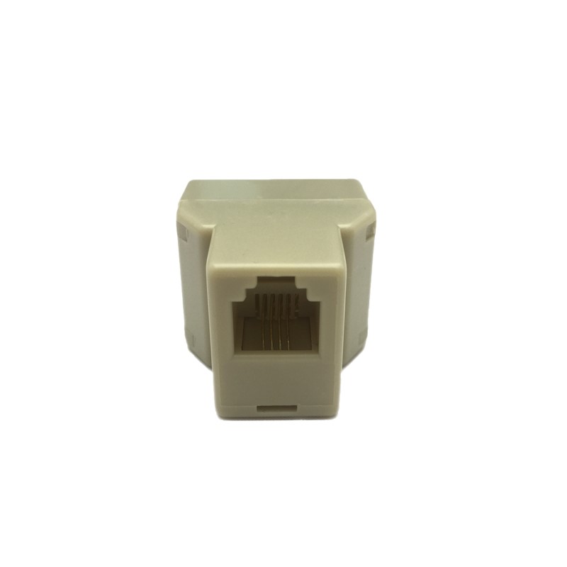 Kico Beige ABS RJ11 1 to 2 female telephone line splitter adapter connectors best goods