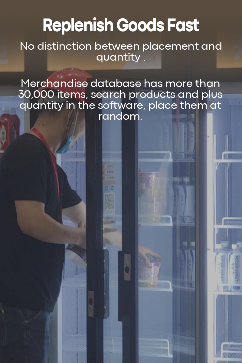 Intelligent Algorithm AI-Powered Vending Machine For Snacks Drinks Fresh Food Fruits Grab And Go Fridge