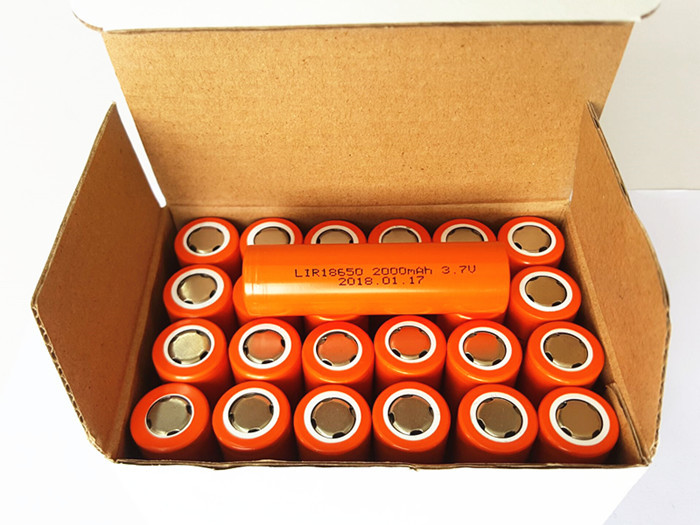 High Safety Cylinder 18650 Li Ion Battery 3.7 Volts 2000mah MSDS UN38.3 Certificated