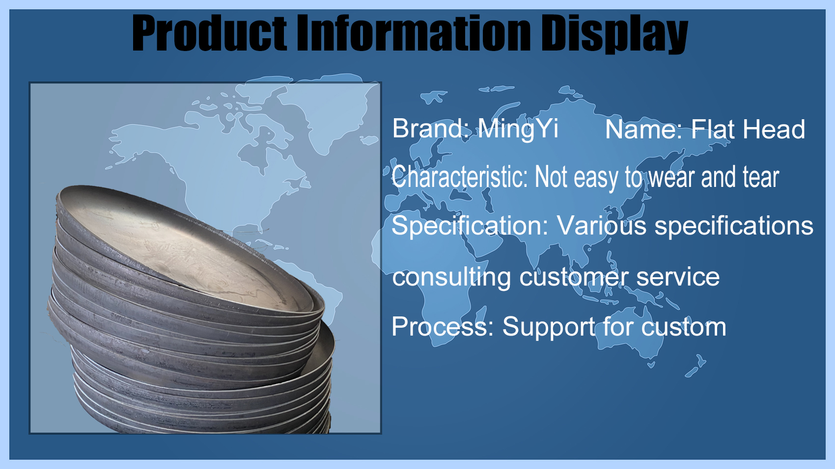 Welding Connection Carbon Steel Flat Head End Cover for Pressure Vessel Boiler Parts