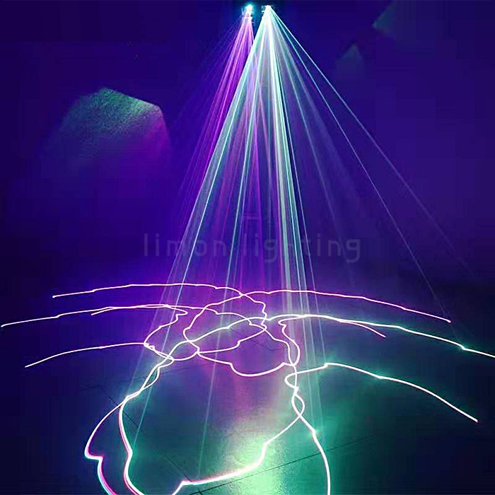 Double Head Double Layer Four Lens Red Blue Laser Line KTV Light