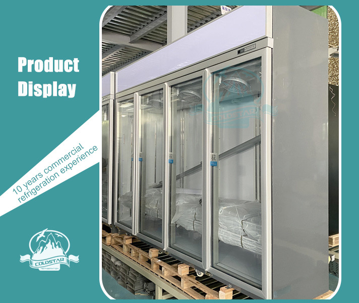 Supermarket Milk Beverage Refrigerated Showcase With Digital Temperature Controller