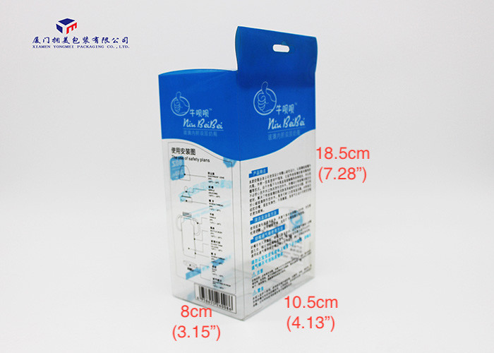 0.3mm Thickness PET Plastic Retail Packaging Boxes Offset Printing Hang Strip On Top
