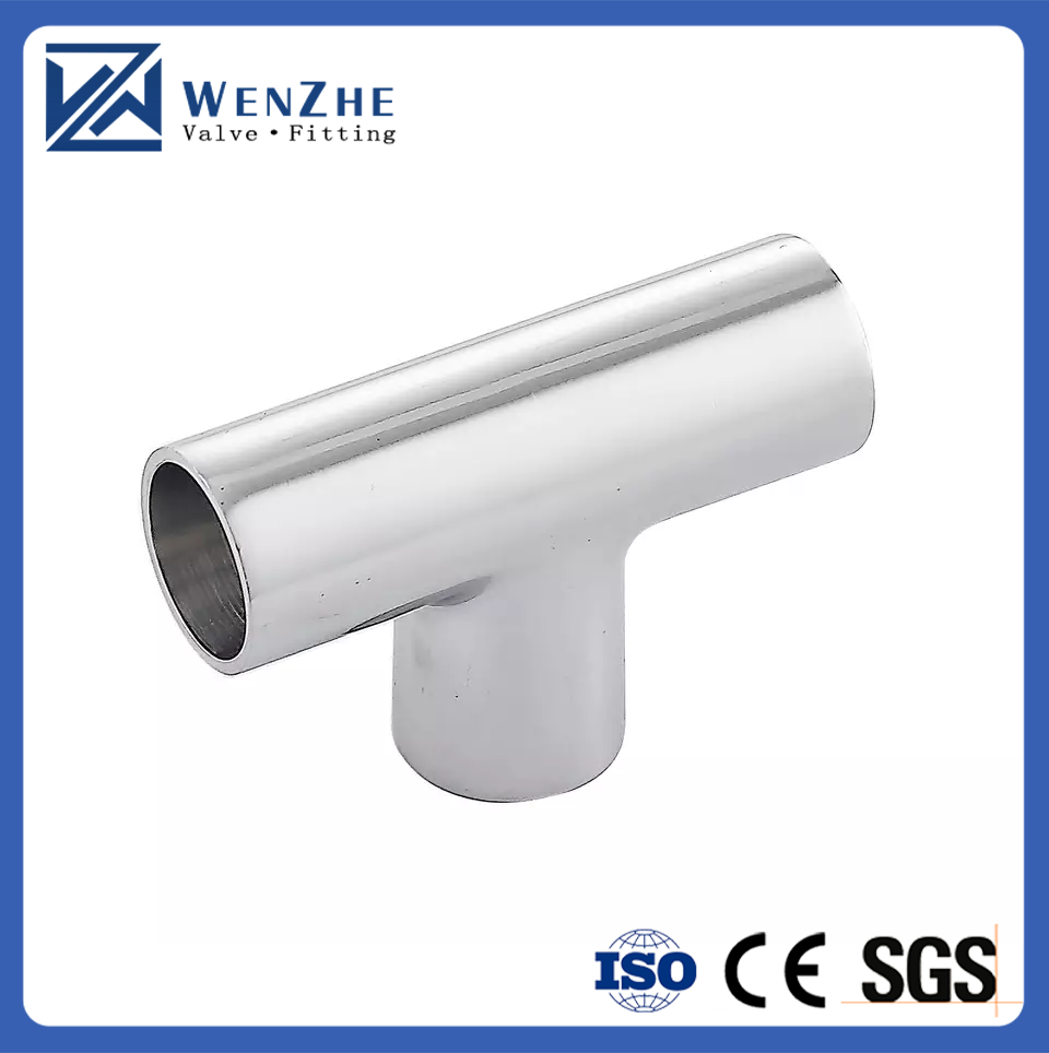 Sanitary Stainless Steel 304 316L Food Grade Pipe Connection Fittings Long Type Tee