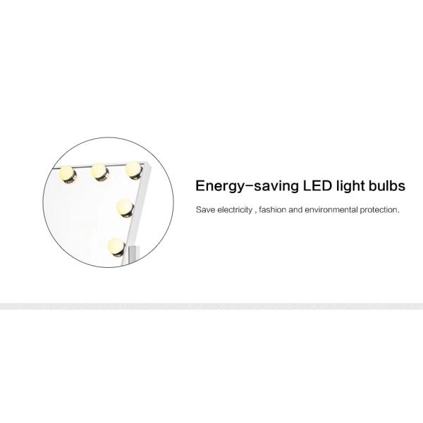 Hollywood Lighted LED Desktop Mirror For Beauty , Portable Light Up Makeup Mirror