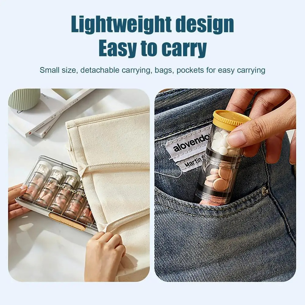 Portable 21 Grids Weekly Pill Organizer Pill Container Vitamin Organizer 7 Days Pill Organizer