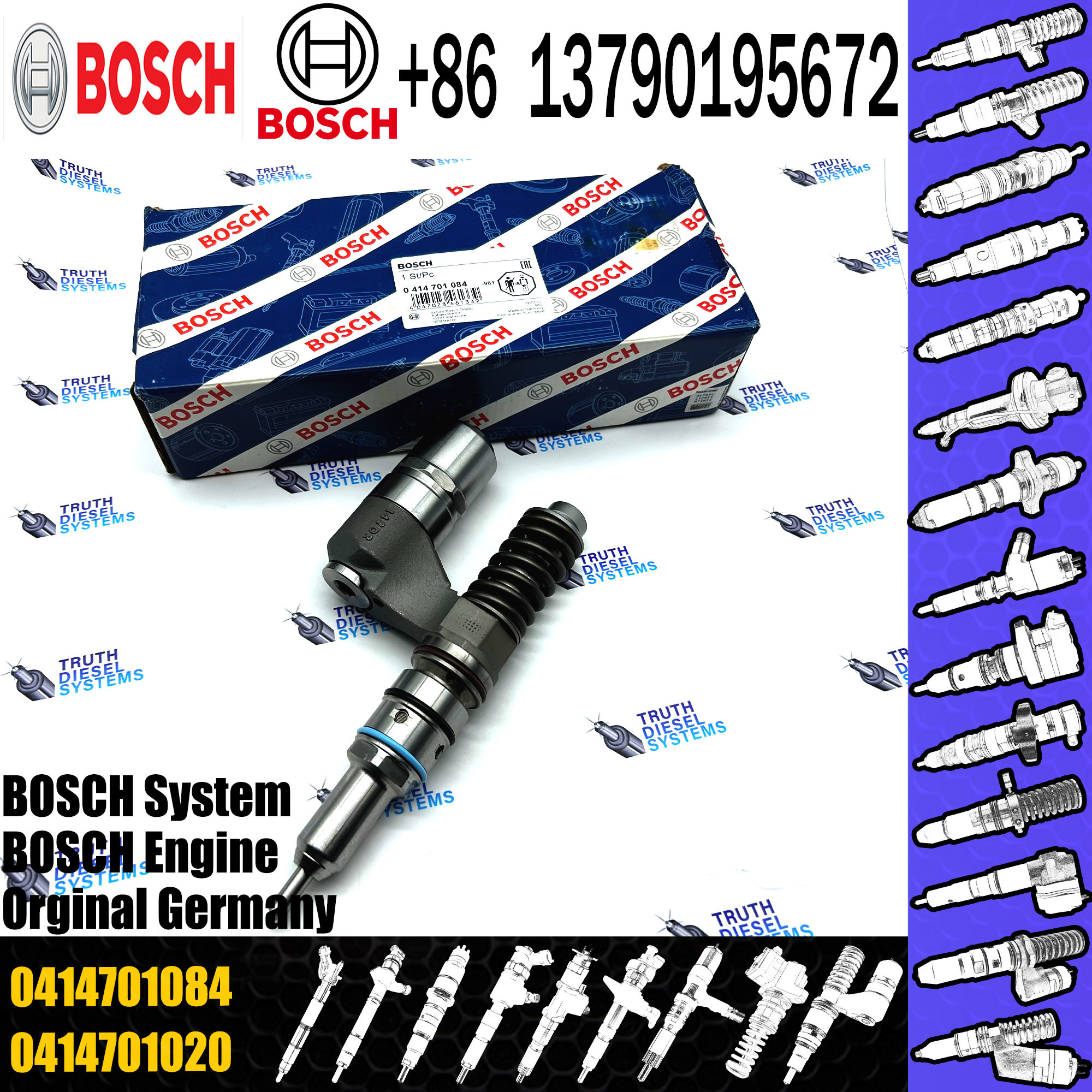 Common Rail Fuel Injector 1440580 Diesel Fuel Injector 0414701020 0414701080